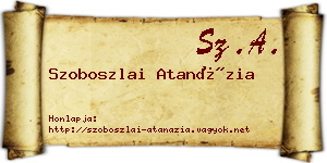Szoboszlai Atanázia névjegykártya